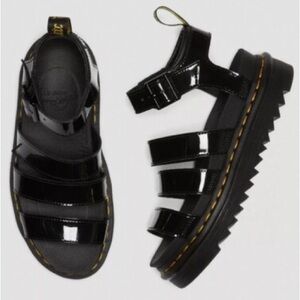 Dr. Martens Blaire Black Patent Sandals